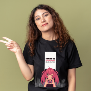 URBIDA Anime Theme Graphic Printed Premium Supima Cotton T-shirt for Women
