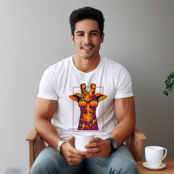 URBIDA Cartoon Theme Giraffe Graphic Printed Premium Cotton T-shirt