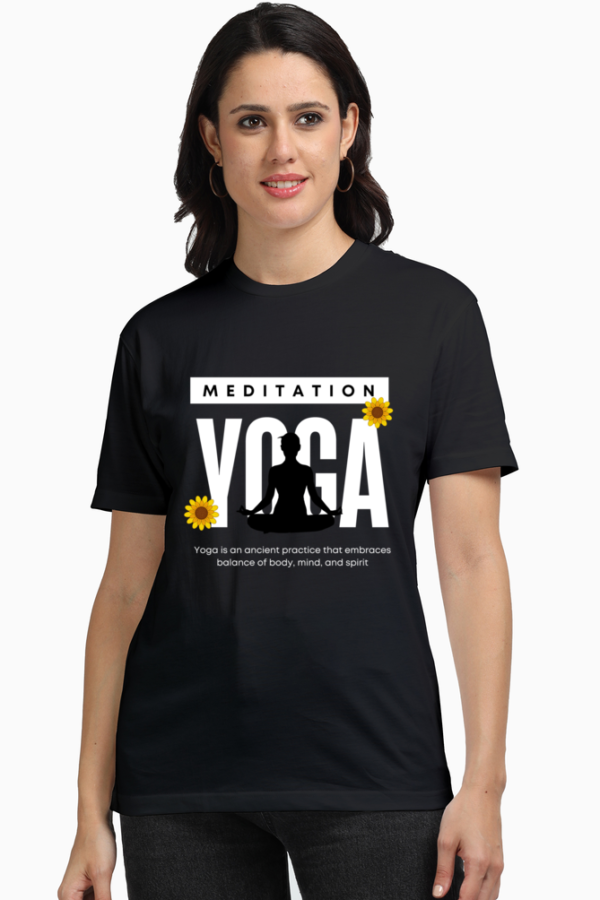 URBIDA motivational Yoga Theme Graphic Printed Premium Supima Cotton T-shirt for Women - Image 6