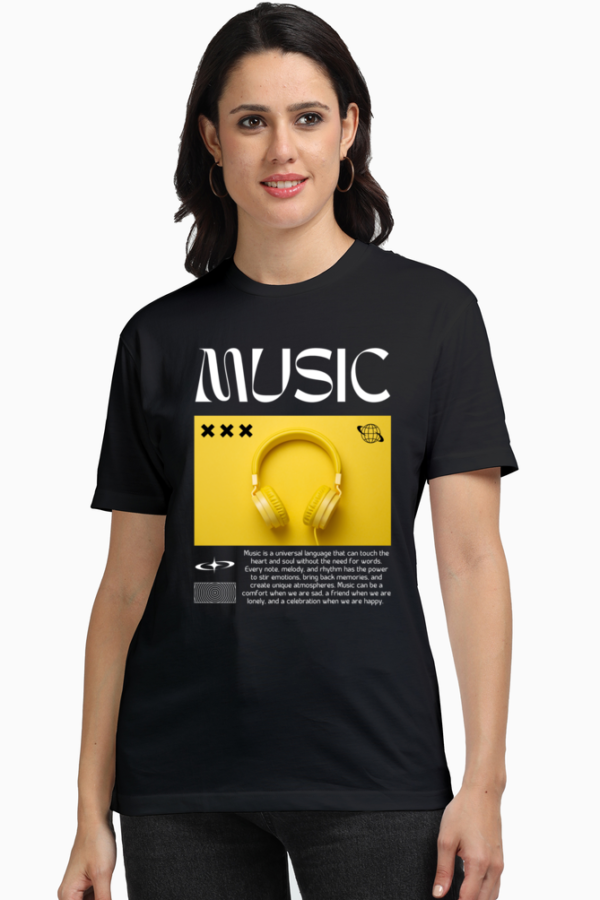 URBIDA Retro Theme Music Lover Graphic Printed Supima Tshirt - Image 6