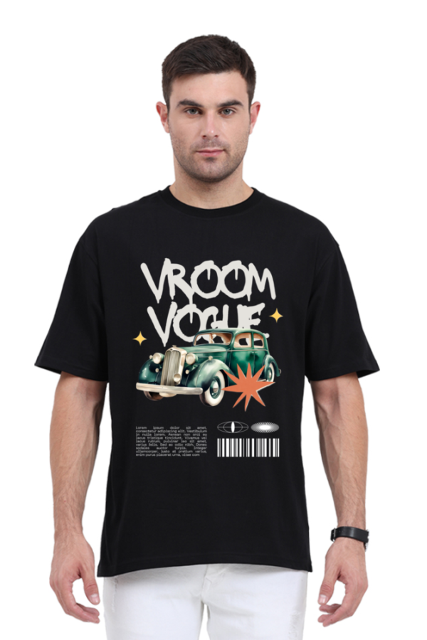 URBIDA Vintage Car Theme Graphic Printed Pure 100% Cotton Oversize T-shirt for Men - Image 8