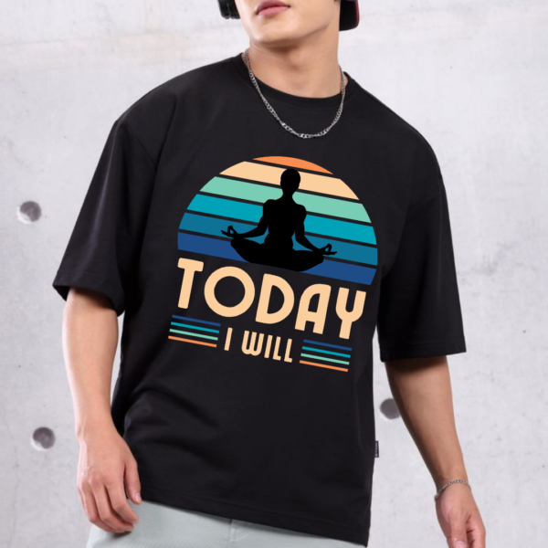 URBIDA Inspirational Theme Premium Cotton Oversize Black T-shirt for Men - Image 2