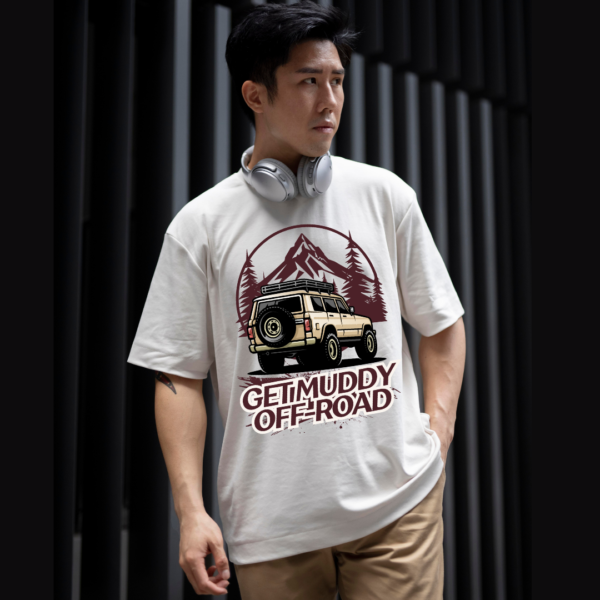 Retro Vintage Adventure Theme Printed Premium Oversize T-shirt
