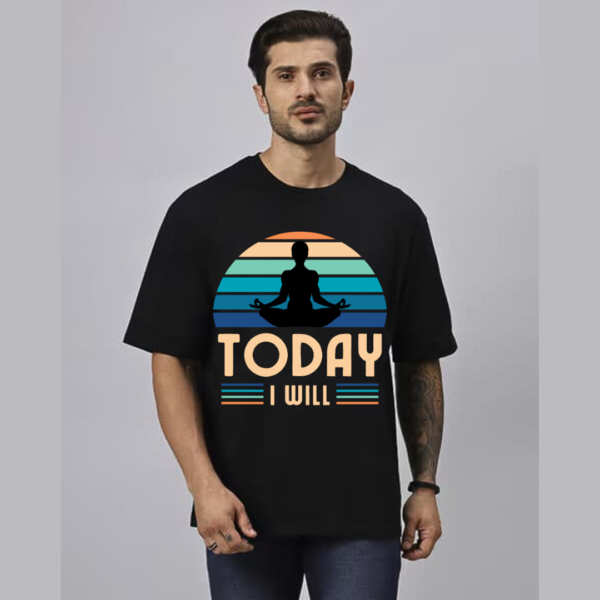 URBIDA Inspirational Theme Premium Cotton Oversize Black T-shirt for Men - Image 3