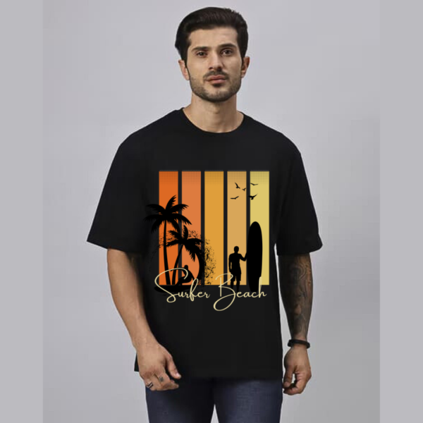 Retro Vintage Nature Theme Printed Premium Cotton Oversize T-shirt - Image 3