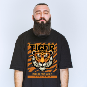 URBIDA  Wild Theme Tiger Graphic Printed Oversized T-shirt for Men