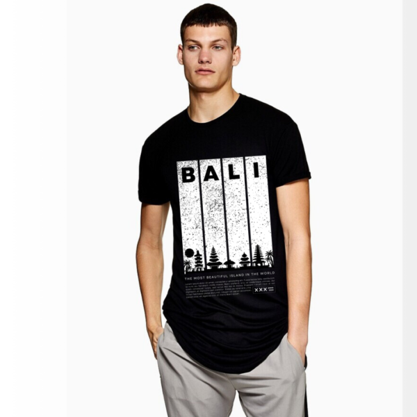 Retro Nature Theme Premium Cotton Long Line Curve T-shirt