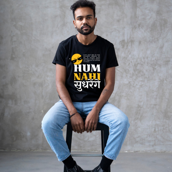 Typography Bold Printed premium Cotton theme Tshirt - Image 3