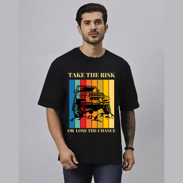 Retro Vintage Dark Jeep Theme Graphic Printed Premium Oversize T-shirt - Image 3