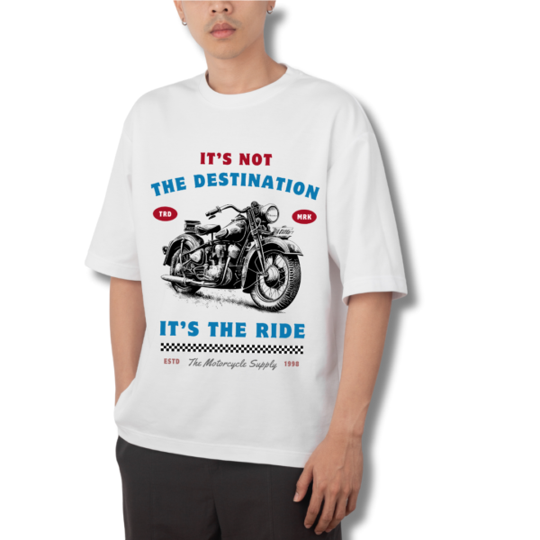 Retro-Vintage Motivational Theme Graphic Printed Premium Oversize T-shirt - Image 3