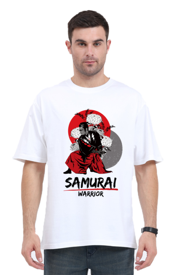 URBIDA Vintage Samurai Warrior Graphic Printed Pure 100% Cotton Oversize T-shirt for Men - Image 7