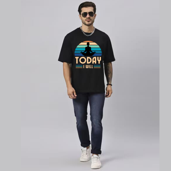 URBIDA Inspirational Theme Premium Cotton Oversize Black T-shirt for Men - Image 4
