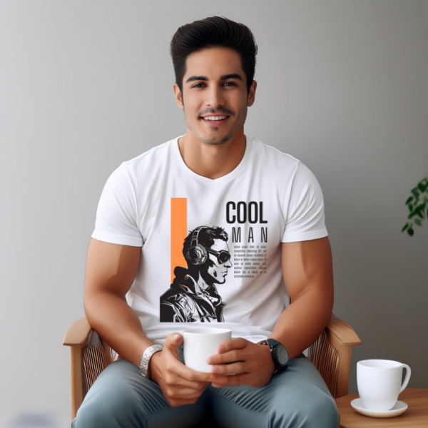 Urbida Men Retro Typography Look Graphic Printed Premium Cotton T-shirt - Image 4