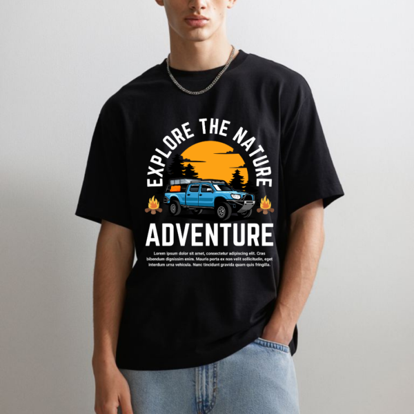 Retro Vintage Adventure Theme Printed Premium Oversize T-shirt - Image 6
