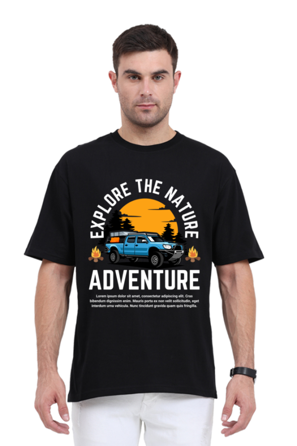 Retro Vintage Adventure Theme Printed Premium Oversize T-shirt - Image 7