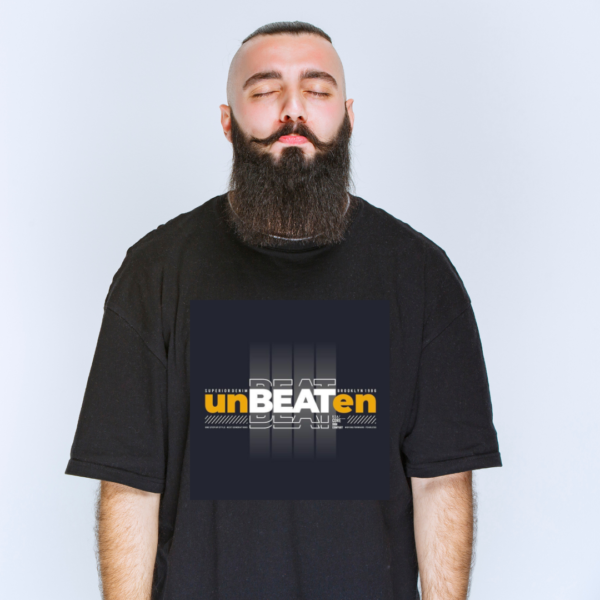 URBIDA Inspirational unbeaten Theme Premium Cotton Oversize Black T-shirt - Image 3