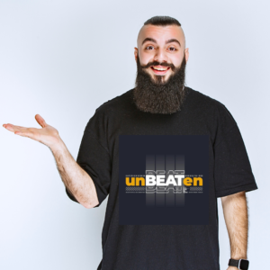 URBIDA Inspirational unbeaten Theme Premium Cotton Oversize Black T-shirt