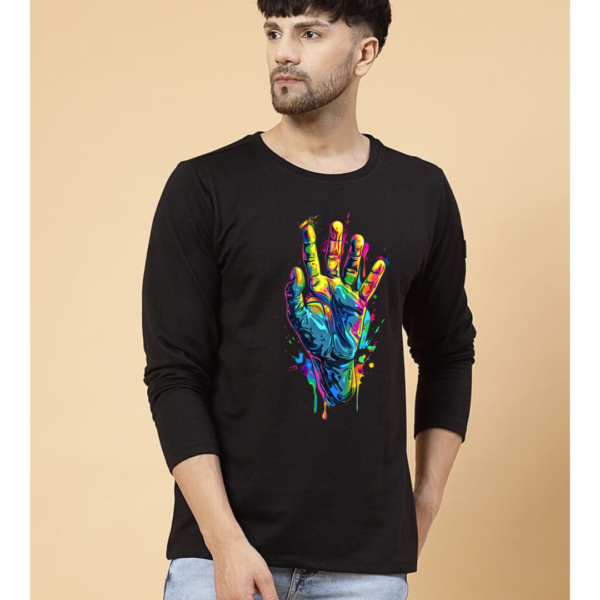 URBIDA Retro Neon Drip Theme Premium Cotton Full-sleeve T-shirt for Men - Image 3