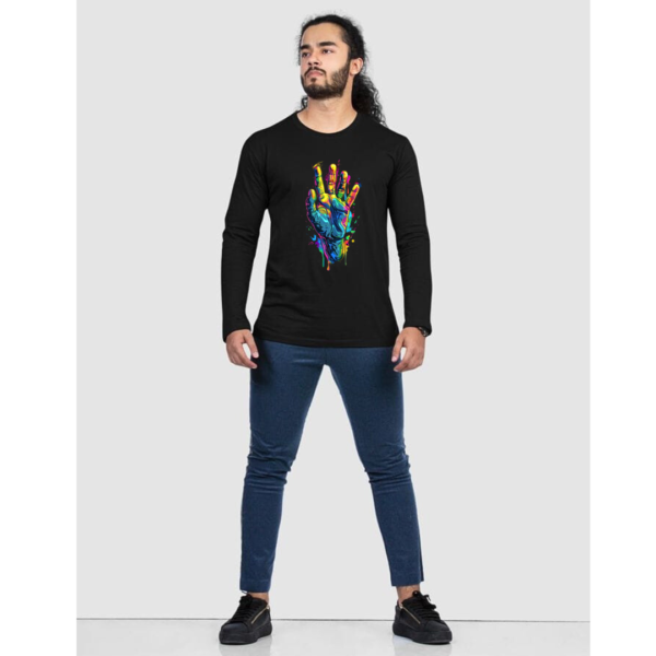 URBIDA Retro Neon Drip Theme Premium Cotton Full-sleeve T-shirt for Men - Image 4