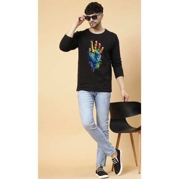 URBIDA Retro Neon Drip Theme Premium Cotton Full-sleeve T-shirt for Men - Image 5