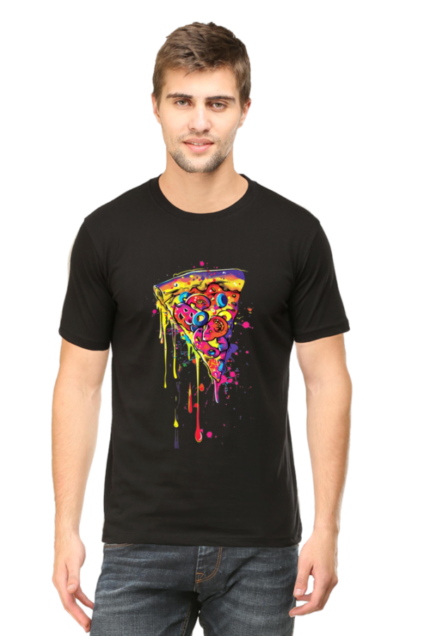 Urbida Neon Drip Pizza Retro Theme Premium cotton T-shirt - Image 7