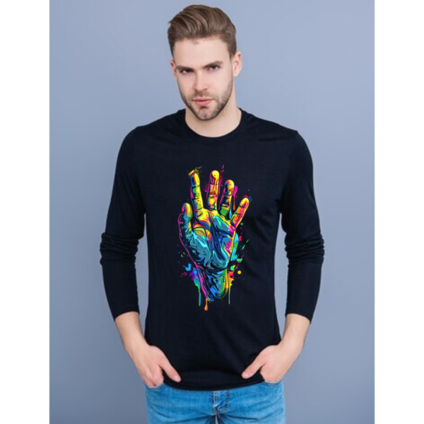 URBIDA Retro Neon Drip Theme Premium Cotton Full-sleeve T-shirt for Men - Image 6