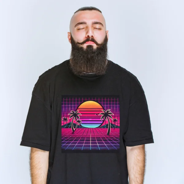 URBIDA Retro Theme Neon Nature Printed Pure Cotton Oversize T-shirt - Image 3