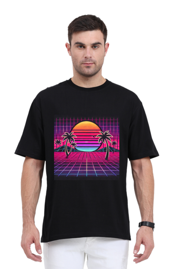URBIDA Retro Theme Neon Nature Printed Pure Cotton Oversize T-shirt - Image 6