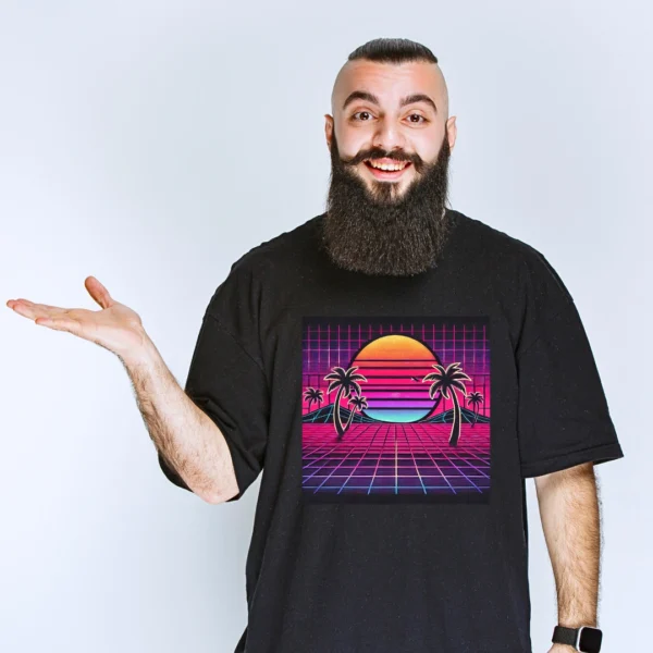 URBIDA Retro Theme Neon Nature Printed Pure Cotton Oversize T-shirt
