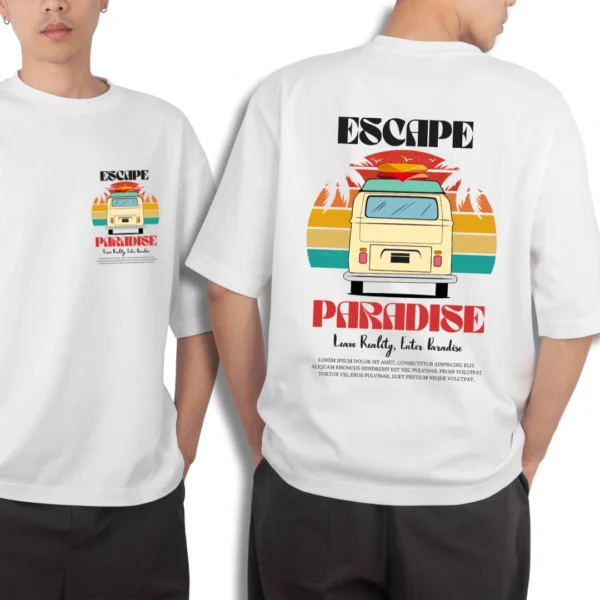 Urbida Summer Vacation Theme Premium Cotton Oversize Tshirt For Men