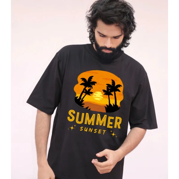 Urbida Retro Beach Theme Oversized T-Shirt | Summer Cotton - Image 3