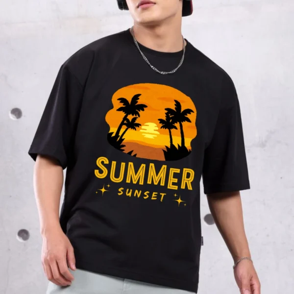 Urbida Retro Beach Theme Oversized T-Shirt | Summer Cotton - Image 4