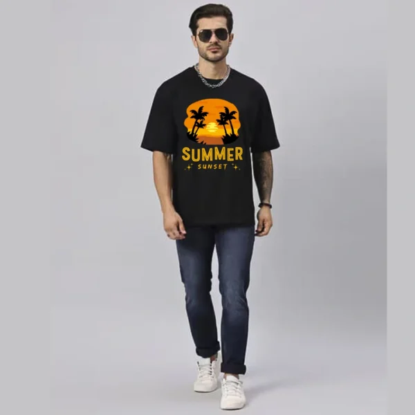 Urbida Retro Beach Theme Oversized T-Shirt | Summer Cotton - Image 6