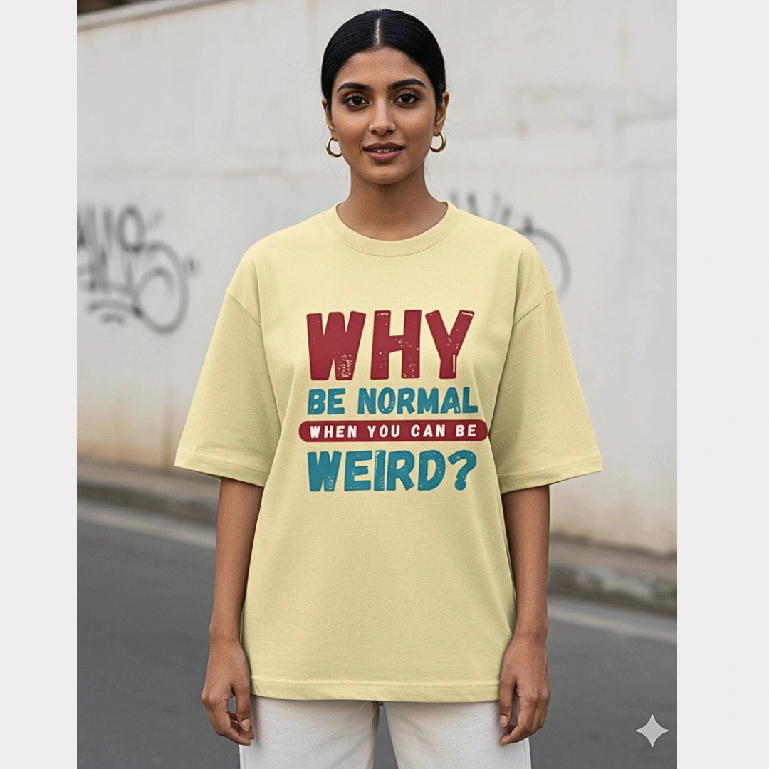 Urbida Bold Print Quote T-Shirt | Premium Cotton Beidge colour Tees - Image 4