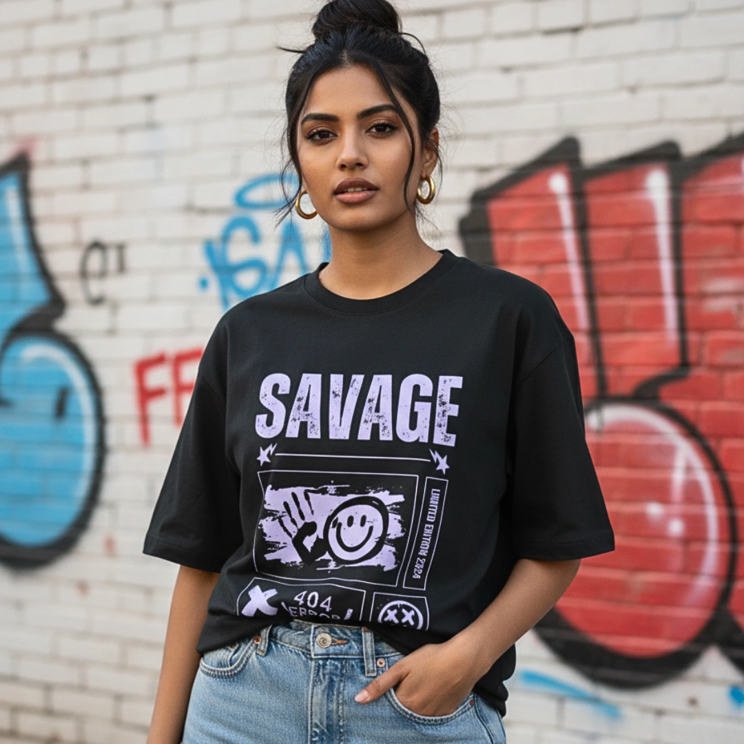 Urbida Savage Graphic Oversize T-shirt for Her