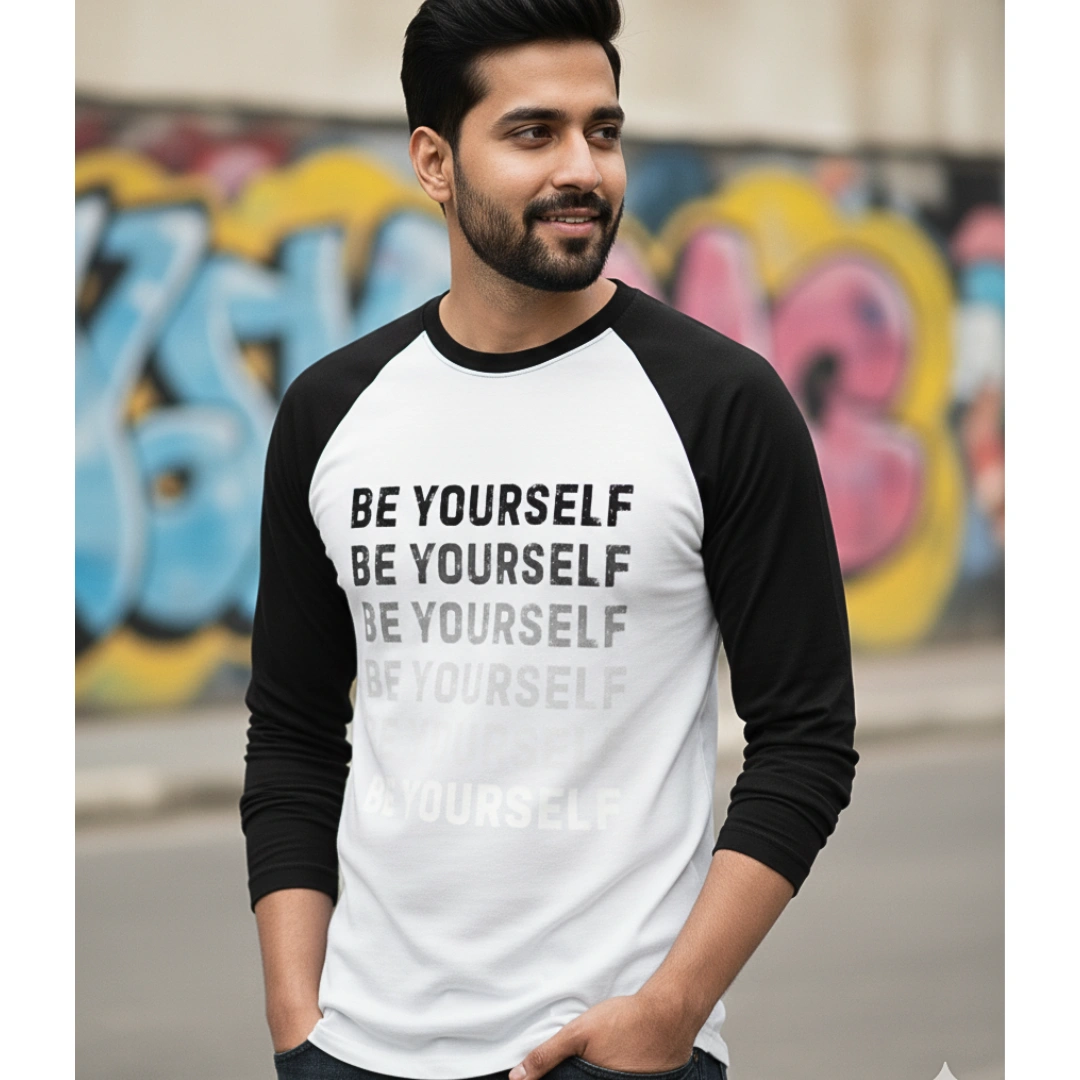 Urbida Raglan Full sleeve T Shirt | Premium Cotton Quote Print - Image 7