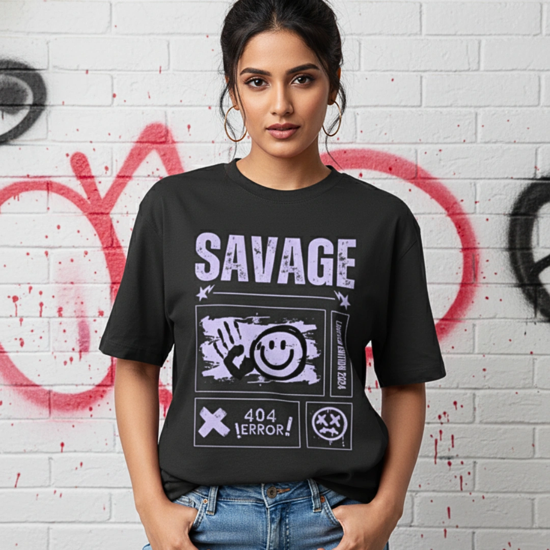 Urbida Savage Graphic Oversize T-shirt for Her | Premium Cotton Tees - Image 5