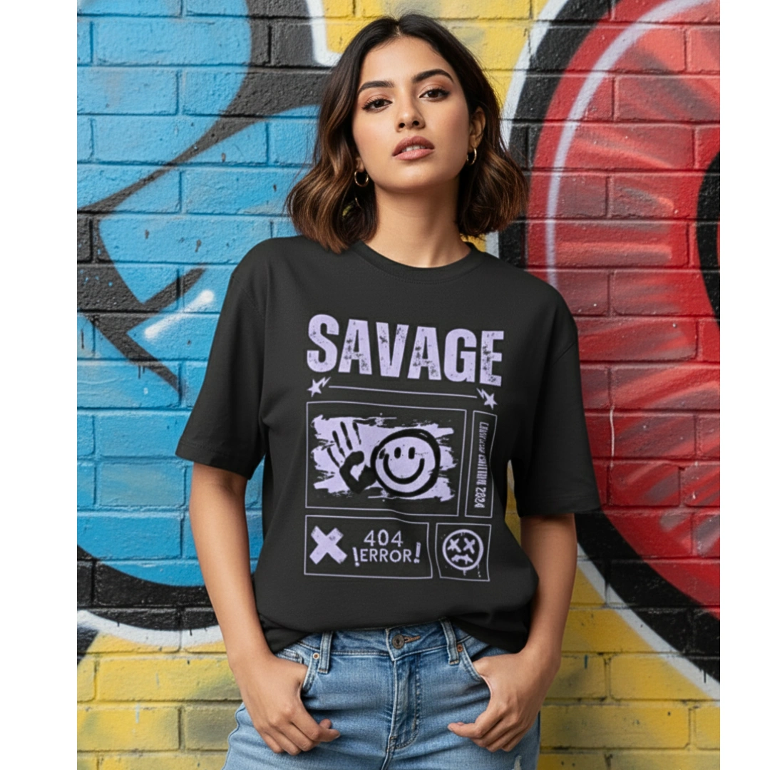 Urbida Savage Graphic Oversize T-shirt for Her | Premium Cotton Tees - Image 6