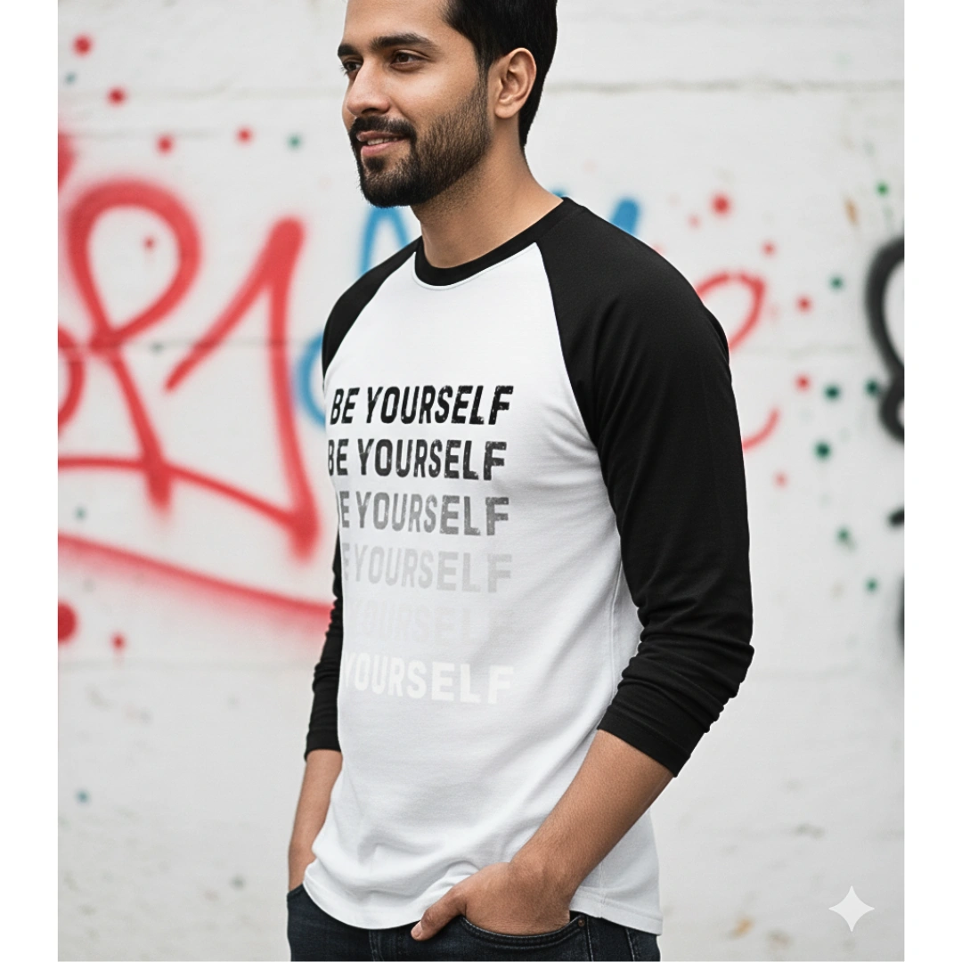 Urbida Raglan Full sleeve T Shirt | Premium Cotton Quote Print - Image 5