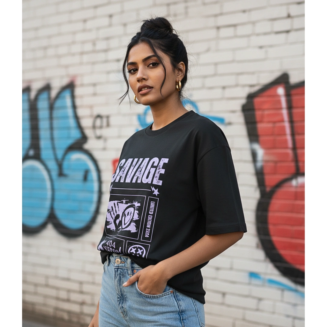 Urbida Savage Graphic Oversize T-shirt for Her | Premium Cotton Tees - Image 7